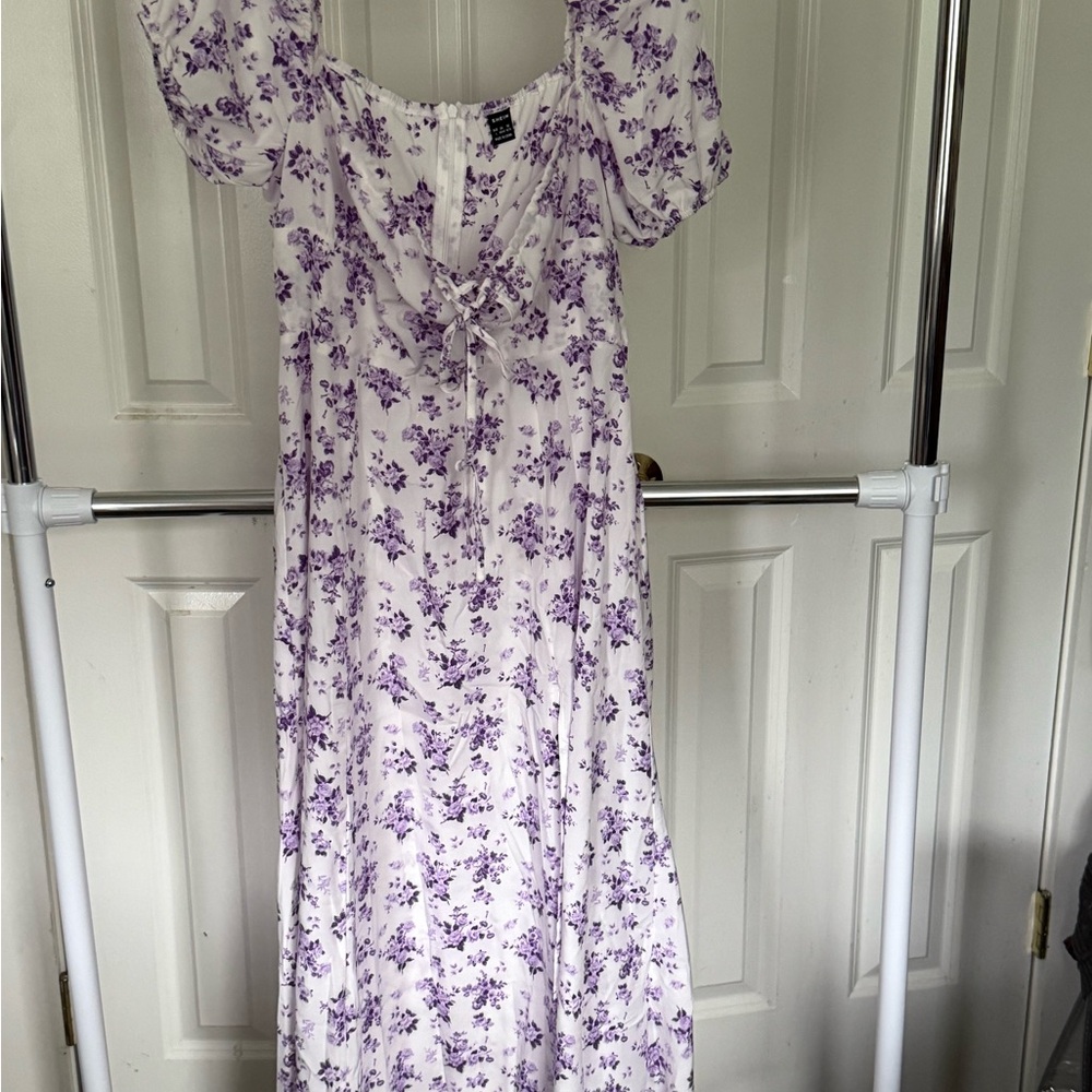 SHEIN Purple Ruffled Tiered Maxi Dress